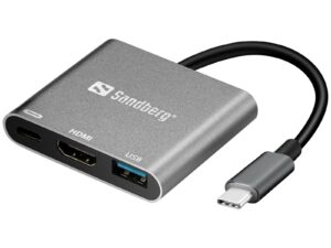 Sandberg 3-Port USB-Hub, USB2.0, USB3.0, HDMI, passiv, Silber