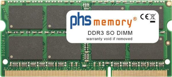 PHS-memory 8GB RAM Speicher für Gigabyte BRIX IoT GB-EAPD-4200 DDR3 SO DIMM 1866MHz PC3L-14900S (SP266283)