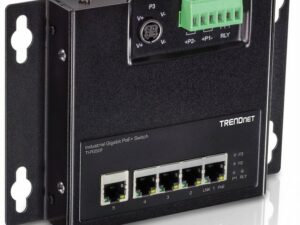 Trendnet "TI-PG50F 5-Port Industrial PoE+ Gigabit wandmontierbarer Front Access Switch" Netzwerk-Switch