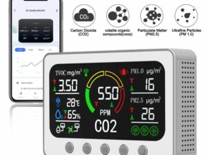 Tuya WIFI Smart CO2 Meter TVOC PM2.5 PM1.0 Temperatur- und Luftfeuchtigkeits-Infrarotsensor Luftqualitätsmonitor