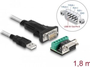DeLOCK 63465 Serien-Kabel Schwarz - Transparent 1,8 m USB Typ-A DB-9 (63465)