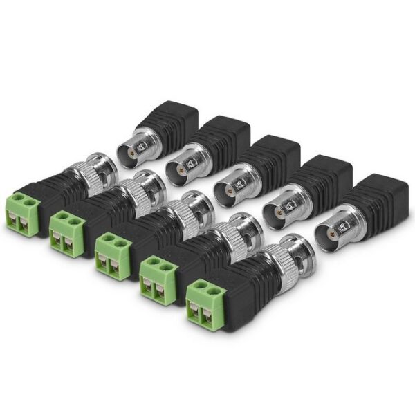 kwmobile Netzwerk-Adapter, 5x BNC-Stecker-Set - Für Mini-Kameras, CCTV-Netzwerk und mehr