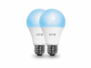 Aura 1050: 2er-Pack E27 Wi-Fi LED-Lampen, 10W, 1050lm, intelligente Beleuchtung, dimmbares weißes Licht, dimmbares farbiges Licht, dimmbare