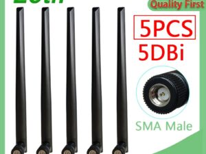 EOTH 5PCS 433Mhz LORA Antenna 5dbi SMA Male Connector IOT Directional Antena Rubber Aerial Wireless Repeater Lorawan antenna