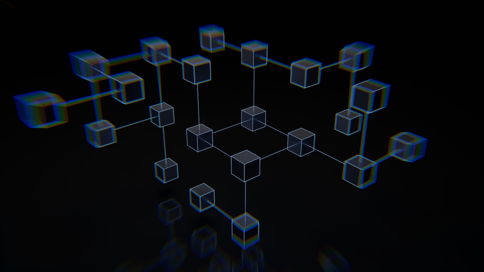 a group of cubes that are on a black surface SDN