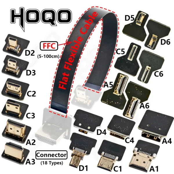 Band FPV HDMI-Kompatibel Stecker Flexible Flache Kabel Raspberry Pi 4 Micro HDMI zu HDMI/Mini HDMI