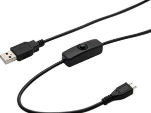 Joy-it K-1470 Strom-Kabel Raspberry Pi, Arduino [1x USB 2.0 Stecker A - 1x USB 2.0 Stecker Micro-B] 1.50 m Schwarz inkl. Ein/Aus-Schalter