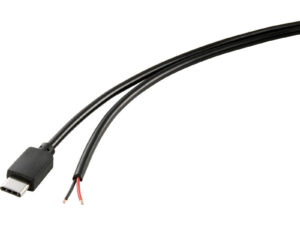 Strom-Kabel Raspberry Pi [1x usb-c® Stecker - 1x offene Kabelenden] 1.00 m Schwarz - Tru Components