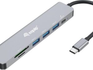 Equip EQUIP Dock USB-C->HDMI,3x USB3.0, 100W PD,SD/TF schwarz Computer-Kabel
