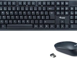 Equip EQUIP Kabellose Kombi Keyboard+Mouse, schwarz, portugiesisch Tastatur- und Maus-Set