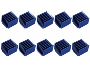 Longziming - 10er-Pack 3D-Druckerteile Kühlkörpertreiber Aluminium-Kühlkörper für Raspberry Pi LV8729 A4988 DRV8825 TMC2208 TMC2100 TMC2130 Blau