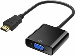 Minkurow - Hdmi-zu-VGA-Adapter mit 3,5-mm-Audio- und Micro-USB-Anschluss, vergoldeter Konverter Hdtv Active 1080p Audiokabel und Micro-USB-Kabel im