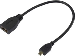 Raspberry Pi® HDMI-Adapter Raspberry Pi [1x HDMI-Stecker D Micro - 1x HDMI-Buchse] 23.5 cm Schwarz